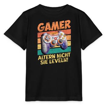 Gamer Altern nicht, Sie Leveln! Retro Gamer - Stanley/Stella Kinder T-Shirt MINI CREATOR  - Schwarz - Vorne - Mikhail (115cm)