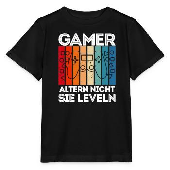 Gamer Altern nicht sie Leveln B-Day Video Spieler - Stanley/Stella Kinder T-Shirt MINI CREATOR  - Schwarz - Vorne - Mikhail (115cm)