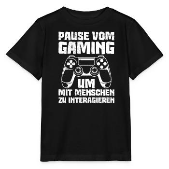 Video Spieler Pause vom Gaming Controller Video - Stanley/Stella Kinder T-Shirt MINI CREATOR  - Schwarz - Vorne - Mikhail (115cm)