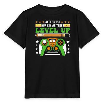 Retro Gamer B-day Altern ist ein weiterer Level Up - Stanley/Stella Kinder T-Shirt MINI CREATOR  - Schwarz - Vorne - Mikhail (115cm)