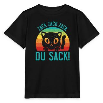 Gaming Katze Zack Zack Du Sack! Videospieler - Stanley/Stella Kinder T-Shirt MINI CREATOR  - Schwarz - Vorne - Mikhail (115cm)