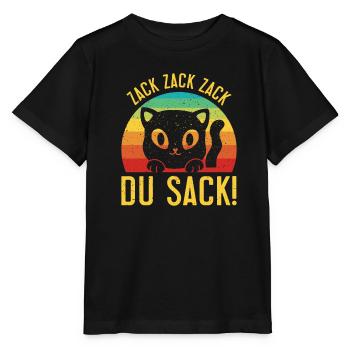 Gaming Katze Zack Zack Du Sack! Videospieler - Stanley/Stella Kinder T-Shirt MINI CREATOR  - Schwarz - Vorne - Mikhail (115cm)