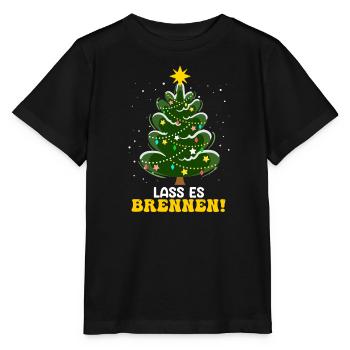 Weihnachtsbaum Lass es Brennen Tannenbaum - Stanley/Stella Kinder T-Shirt MINI CREATOR  - Schwarz - Vorne - Mikhail (115cm)