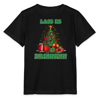 Weihnachtsbaum Lass Es Brennen! Weihnachten - Stanley/Stella Kinder T-Shirt MINI CREATOR  - Schwarz - Vorne - Mikhail (115cm)