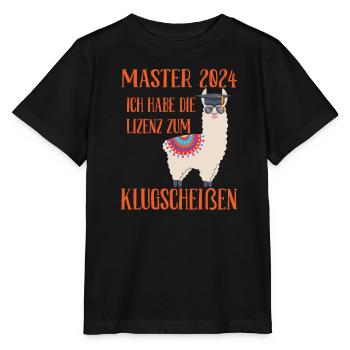 Master 2024 Habe die Lizenz zum Klugscheißen - Stanley/Stella Kinder T-Shirt MINI CREATOR  - Schwarz - Vorne - Mikhail (115cm)