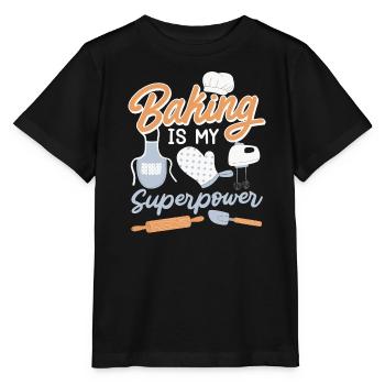 Baking Is My Superpower Baking Dough Bakery - Stanley/Stella MINI CREATOR Kids’ T-Shirt - black - Front - Mikhail (115cm)