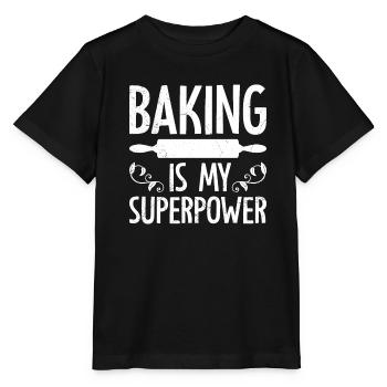 Backen ist meine Superkraft Konditorei Backteig - Stanley/Stella Kinder T-Shirt MINI CREATOR  - Schwarz - Vorne - Mikhail (115cm)