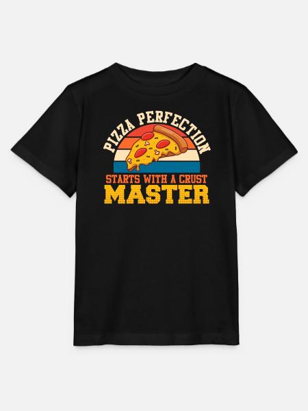 La perfection de la pizza commence par un maître de la croûte - T-shirt bio MINI CREATOR Stanley/Stella Enfant - noir