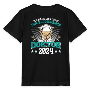 Doktor 2024 Habe die Lizenz zum Klugscheißen - Stanley/Stella Kinder T-Shirt MINI CREATOR  - Schwarz - Vorne - Mikhail (115cm)
