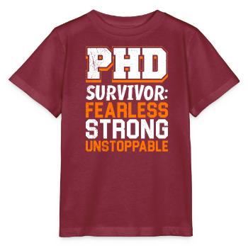Thèse PH. D Survivant Intrépide Fort - T-shirt bio MINI CREATOR Stanley/Stella Enfant - bordeaux - Devant - Kain (125cm)