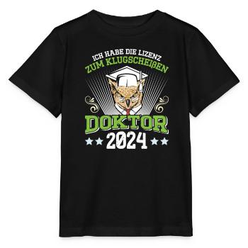 Doktor 2024 Habe die Lizenz zum Klugscheißen - Stanley/Stella Kinder T-Shirt MINI CREATOR  - Schwarz - Vorne - Mikhail (115cm)