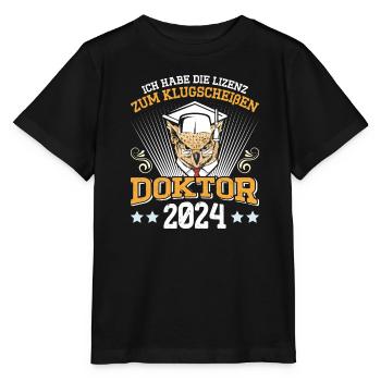 Doktor 2024 Habe die Lizenz zum Klugscheißen - Stanley/Stella Kinder T-Shirt MINI CREATOR  - Schwarz - Vorne - Mikhail (115cm)