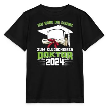 Doktor 2024 Habe die Lizenz zum Klugscheißen - Stanley/Stella Kinder T-Shirt MINI CREATOR  - Schwarz - Vorne - Mikhail (115cm)