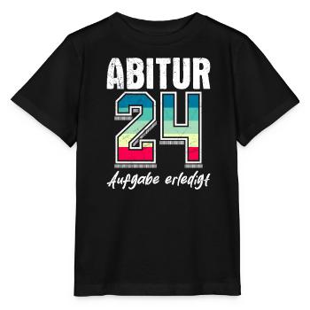 Abi 24 Aufgabe erledigt Abiturienten 2024 - Stanley/Stella Kinder T-Shirt MINI CREATOR  - Schwarz - Vorne - Mikhail (115cm)
