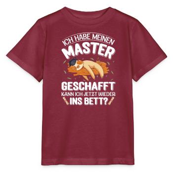 Master's Thesis Have completed my Master's degree - Stanley/Stella MINI CREATOR Kids’ T-Shirt - burgundy - Front - Kain (125cm)