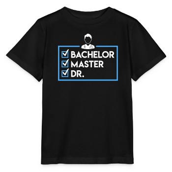 Bachelier Master Dr. Doctorat complété - T-shirt bio MINI CREATOR Stanley/Stella Enfant - noir - Devant - Mikhail (115cm)