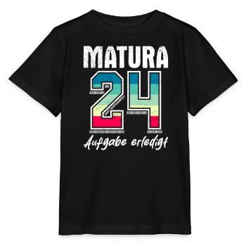 Matura 2024 Aufgabe erledigt! Schulabschluss - Stanley/Stella Kinder T-Shirt MINI CREATOR  - Schwarz - Vorne - Mikhail (115cm)
