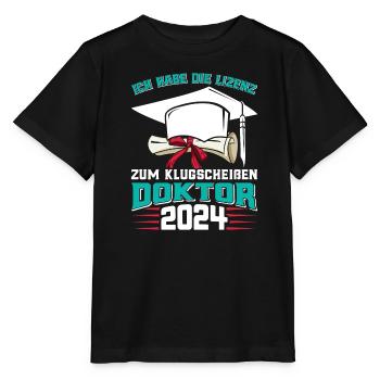 Doktor 2024 Habe die Lizenz zum Klugscheißen - Stanley/Stella Kinder T-Shirt MINI CREATOR  - Schwarz - Vorne - Mikhail (115cm)