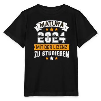 Matura 2024 Mit der Lizenz zum Studieren - Stanley/Stella Kinder T-Shirt MINI CREATOR  - Schwarz - Vorne - Mikhail (115cm)
