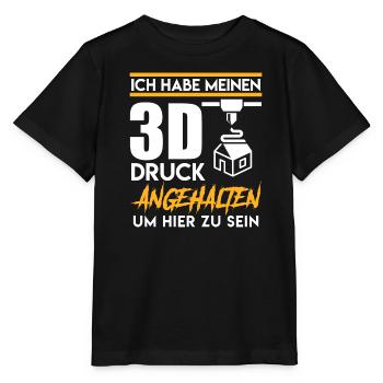 3D-printer stopte met mijn 3D-print - Stanley/Stella Kinder-T-shirt MINI CREATOR  - zwart - Voor - Mikhail (115cm)