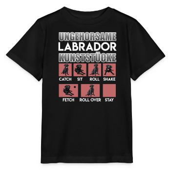Labrador Besitzer UNGEHORSAME LABRADOR - Stanley/Stella Kinder T-Shirt MINI CREATOR  - Schwarz - Vorne - Mikhail (115cm)