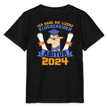Abitur 2024 Habe die Lizenz zum Klugscheißen - Stanley/Stella Kinder T-Shirt MINI CREATOR  - Schwarz - Vorne - Mikhail (115cm)