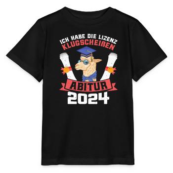 Abitur 2024 Habe die Lizenz zum Klugscheißen - Stanley/Stella Kinder T-Shirt MINI CREATOR  - Schwarz - Vorne - Mikhail (115cm)