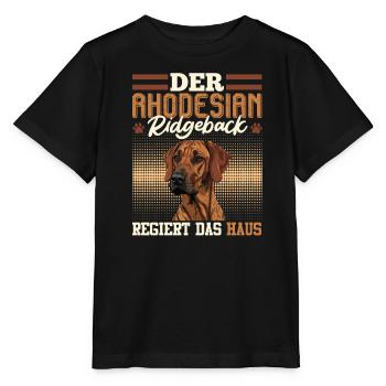Ridgeback DER RHODESIAN RIDGEBACK REGIERT DAS HAUS - Stanley/Stella Kinder T-Shirt MINI CREATOR  - Schwarz - Vorne - Mikhail (115cm)