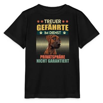 Rhodesian Ridgeback LOYAL COMPANION Ridgebacks - Stanley/Stella Kinder T-Shirt MINI CREATOR  - Schwarz - Vorne - Mikhail (115cm)