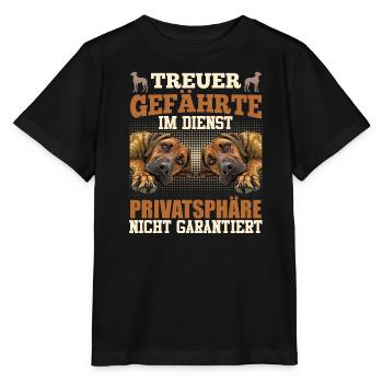 Rhodesian Ridgeback LOYAL COMPANION Ridgebacks - Stanley/Stella Kinder T-Shirt MINI CREATOR  - Schwarz - Vorne - Mikhail (115cm)