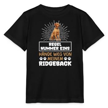 Ridgeback Besitzer HÄNDE WEG VON MEINEM RIDGEBACK - Stanley/Stella Kinder T-Shirt MINI CREATOR  - Schwarz - Vorne - Mikhail (115cm)