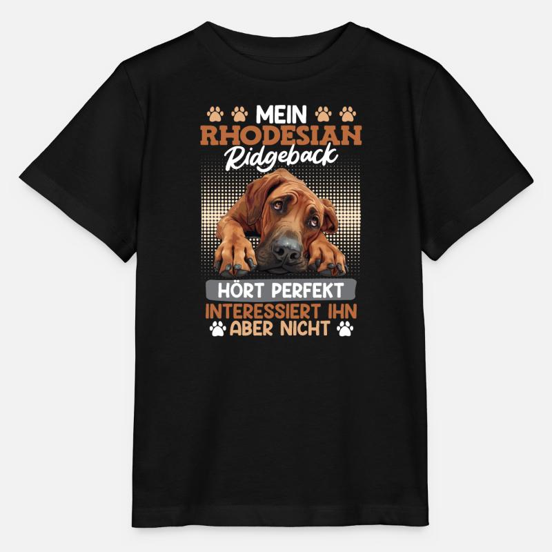 Ridgeback Besitzer MEIN RHODESIAN RIDGEBACK HÖRT - Stanley/Stella Kinder T-Shirt MINI CREATOR  - Schwarz