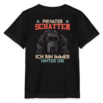 Newfie PRIVATER SCHATTEN BIN IMMER HINTER DIR - Stanley/Stella Kinder T-Shirt MINI CREATOR  - Schwarz - Vorne - Mikhail (115cm)