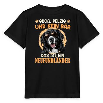 Neufundländer GROSS PELZIG UND KEIN BÄR Lustiges - Stanley/Stella Kinder T-Shirt MINI CREATOR  - Schwarz - Vorne - Mikhail (115cm)