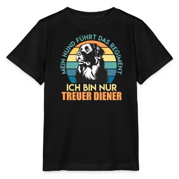 Neufundländer ICH BIN NUR EIN TREUER DIENER Lustig - Stanley/Stella Kinder T-Shirt MINI CREATOR  - Schwarz - Vorne - Mikhail (115cm)
