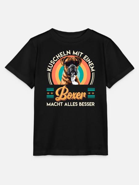 Deutscher Boxer KUSCHELN MIT EINEM BOXER BESSER - Stanley/Stella Kinder T-Shirt MINI CREATOR - Schwarz
