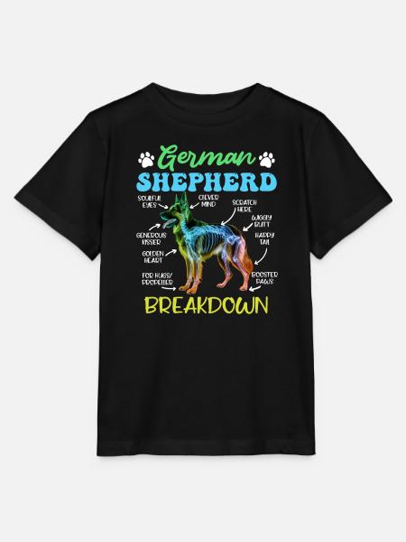 German Shepherd BREAKDOWN Lustiges Schäferhund - Stanley/Stella Kinder T-Shirt MINI CREATOR  - Schwarz