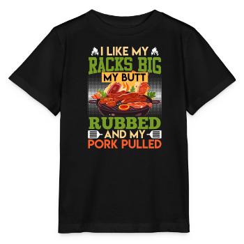 Grillfeste J’AIME MES RACKS GROS MES FESSES FROTTÉES - T-shirt bio MINI CREATOR Stanley/Stella Enfant - noir - Devant - Mikhail (115cm)