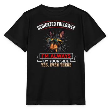 Doberman DEDICATED FOLLOWER Doberman Owner - Stanley/Stella MINI CREATOR Kids’ T-Shirt - black - Front - Mikhail (115cm)