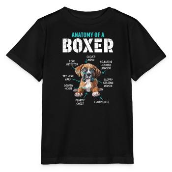 Boxeur allemand ANATOMIE D’UN BOXEUR Drôle - T-shirt bio MINI CREATOR Stanley/Stella Enfant - noir - Devant - Mikhail (115cm)
