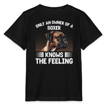 Boxeur allemand SEUL LE PROPRIÉTAIRE D’UN BOXEUR LE SAIT - T-shirt bio MINI CREATOR Stanley/Stella Enfant - noir - Devant - Mikhail (115cm)