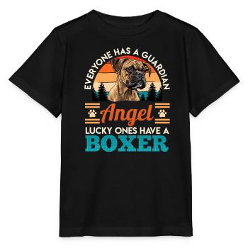 Boxeur allemand LES GENS CHANCEUX ONT UN BOXER - T-shirt bio MINI CREATOR Stanley/Stella Enfant - noir - Devant - Mikhail (115cm)