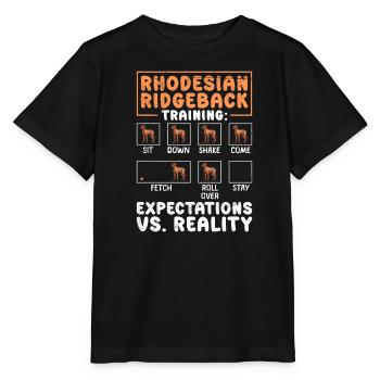 RHODESIAN RIDGEBACK TRAINING Funny Ridgeback - T-shirt bio MINI CREATOR Stanley/Stella Enfant - noir - Devant - Mikhail (115cm)