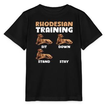 RHODESIAN RIDGEBACK TRAINING Funny Ridgeback - T-shirt bio MINI CREATOR Stanley/Stella Enfant - noir - Devant - Mikhail (115cm)