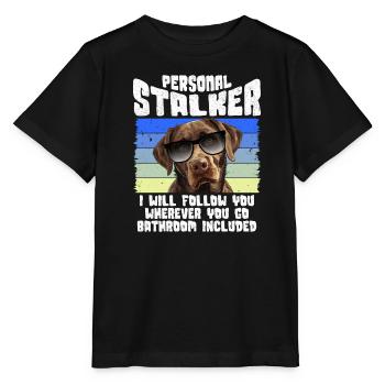 Chien Labrador PERSONAL STALKER JE TE SUIVRAI - T-shirt bio MINI CREATOR Stanley/Stella Enfant - noir - Devant - Mikhail (115cm)