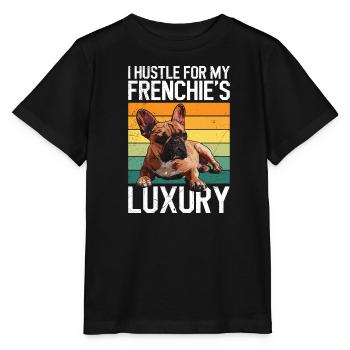 Frenchie propriétaire Hustle pour le luxe de mon Frenchie - T-shirt bio MINI CREATOR Stanley/Stella Enfant - noir - Devant - Mikhail (115cm)