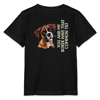 Boxer allemand VOUS ET MON BOXEUR Drôle - T-shirt bio MINI CREATOR Stanley/Stella Enfant - noir - Devant - Mikhail (115cm)