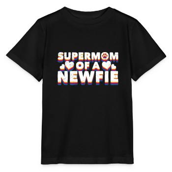 Neufundländer SUPERMOM OF A NEWFIE Lustiges - Stanley/Stella Kinder T-Shirt MINI CREATOR  - Schwarz - Vorne - Mikhail (115cm)