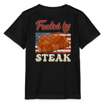Amateurs de viande FUELED BY STEAK Barbecue Party Drôle - T-shirt bio MINI CREATOR Stanley/Stella Enfant - noir - Devant - Mikhail (115cm)