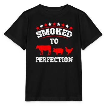 Meat Fan SMOKED TO PERFECTION BBQ Grillfest - Stanley/Stella MINI CREATOR Kids’ T-Shirt - black - Front - Mikhail (115cm)